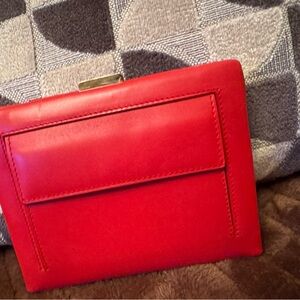 NWOT Salvatore Ferragamo Red Leather Clutch Wallet - GORGEOUS!